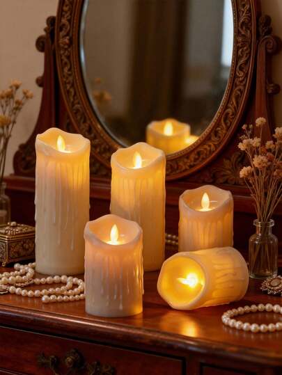 1 chiếc đèn nến điện tử, đèn dẫn đường lãng mạn sáng tạo cho sinh nhật, đèn trang trí nến giả để bàn trong phòng ngủ tạo không khí ấm cúng.