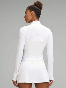 Lululemon Define Cropped Jacket Nulu White-For Yoga Gym Running-Sweat-Wicking-Yoga-All Seasons Sport-Spring/Summer-Autumn/Winter-Back To School - 白色 - View 3