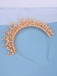 1件优雅水晶水钻发箍，浪漫新娘婚礼发饰，时尚女士派对活动头饰 - 彩色 - 查看 15