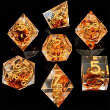 High-End RPG Inspired Sharp-Edged Polyhedral Dice Set, Suitable For Role-Playing Games - Orange - View 2
