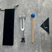 1件套铝制音叉套装 - 多功能瑜伽放松工具，包含一个可敲击发出标准音量声音的小槌，提供多种频率音叉可选 - 彩色 - 查看 2
