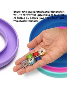 1 st rund trådrullehållare, metall eller plast symaskin trådrulle silikon sömnad hantverk verktyg trådrullehållare ring - flerfärgad - Visa 4