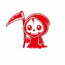 Popular Car Stickers, Creative Mini Grim Reaper Stickers, Cute Grim Reaper Stickers For Car Body, Rear Glass, Fuel Tank Cover, Side Windows, Scratch Cover, Waterproof, Sunproof, No Residue - Cute Grim Reaper - View 11