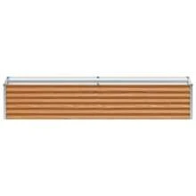 Light Brown Galvanized Steel Raised Garden Bed 195x50x36 Cm, Outdoor Planting Bed - A - Xem 6