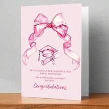 1pc Unique Graduation Invitation Greeting Card With Envelope - Congrats Grad Card, Graduation Party Celebration Card, Graduation Gifts - Perfect Gift For Friends & Family - A - View 3