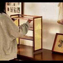 Multi Layer Partitioned Simple Desktop Storage Rack, Storage Bookshelf, Perforated Board Office Workstation Organization, Cup Holder And Other Storage Organization - Three-tiered, 50cm Long [Includes 6 Hooks] - View 6