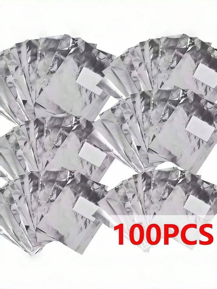 指甲油卸除锡箔纸 100 片装,铝箔吸水块,表面光滑,尺寸 2*3 厘米,布垫尺寸 6.5*9 厘米,适用于家庭美甲沙龙,可用于所有手指和脚趾甲。铝箔纸厚实且长度适中,适用于手指和脚趾甲,易于包裹。 - 白色 - 查看 1