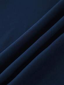 Ramadhan Solid Button Front Burqa, Elegant Long Sleeve Jacket, Women Clothing - Blue - View 4