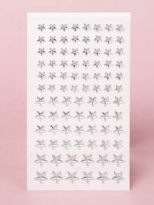 2pcs Multi-Rhinestone 3D Silver-White Shiny Pentagram & Big Red Heart Shaped Face Gems, Suitable For Eye Corner/Nail/Face Decoration, Applicable For Music Festival, Carnival, Valentine's Day, Y2K Party, Daily Decoration, Makeup Party, Ball, Can Be Used For Hair, Eyes, Face, Body Decoration - Multicolor - View 7