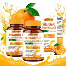 2pcs Gwynne Ácido Ascórbico Puro De Vitamina C 2000mg,90 Cápsulas,formas Solubles En Grasa Y Agua Altamente Biodisponibles,antioxidante Y Suplemento De Apoyo Inmunológico - 2 piezas - Ver 7