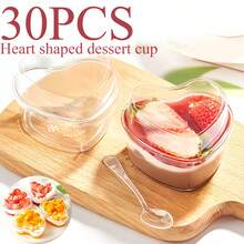 2 piezas Tazas con forma de corazón, tazas de postre con forma de corazón, tazas para mousse, tazas para pasteles, tazas para helado, tazas pequeñas, tazas de postre elegantes reutilizables, suministros para camping, suministros para fiestas, reuniones con amigos, cenas familiares - Ver 11