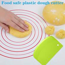 1/3pcs Dough Scraper - PP Plastic Baking Tools, Cake Bowl Baking Supplies Cake Dough Frosting Smoother, Green + White - Multicolor - View 6