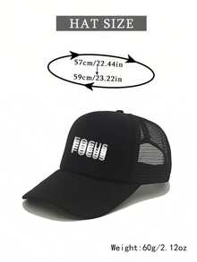 1件装时尚海绵帽 FOCUS字母印花成人卡车司机帽棒球帽钓鱼帽趣味礼物帽男女通用春夏款 - 彩色 - 查看 5