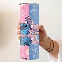 1 bình giữ nhiệt Disney dáng thẳng, in hình Stitch và thiên thần dễ thương, bình nước cách nhiệt bằng thép không gỉ có ống hút, dung tích 600ml, đóng hộp kèm mã chống hàng giả. - Mũi khâu - Xem 3