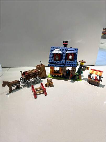 SALYWEE 560+ Stück Bauernhof Bauklötze Spielzeug, Mähdrescher, Scheune, Brauhaus, Transport, 3D DIY Modell mit Montageanleitung, Tischdekoration, Halloween und Weihnachtsgeschenke
