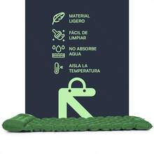 Colchon Inflable Camping Lincky Mat Autoinflable, Pad De Dormir Ultraligero Impermeable Portátil Para Campismo Y Senderismo, Colchón Compacto Resistente Reforzado Con Bomba De Pie Color Gris - Verde - Ver 3