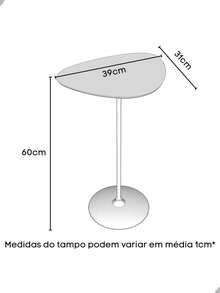 Inaugurates Furniture Organic Side Table 60cm Support For Living Room Corner Sofa High Industrial Steel Base - White - View 5
