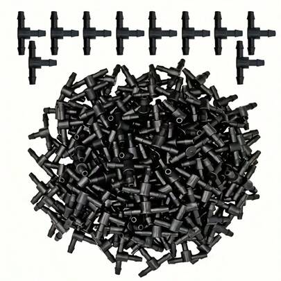 Accesorio de gancho para riego por goteo, adecuado para unión de tubo de 1/4 pulgadas de tres vías, piezas de plástico para riego, adecuado para jardines/invernaderos/acuarios/macetas, accesorios de tubo de riego por goteo