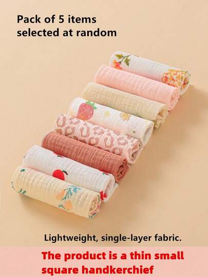 5pcs/Pack Baby Bibs & Burp Cloths, Multi-Use Feeding Wipes