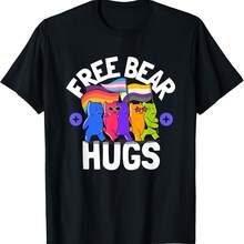Free Bear Hugs Gay Pride Gay Bear T-Shirt - 黑色3 - 查看 1