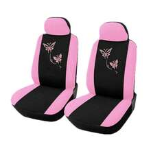 Pink Butterfly Design Car Seat Cover - Multicolor - View 2