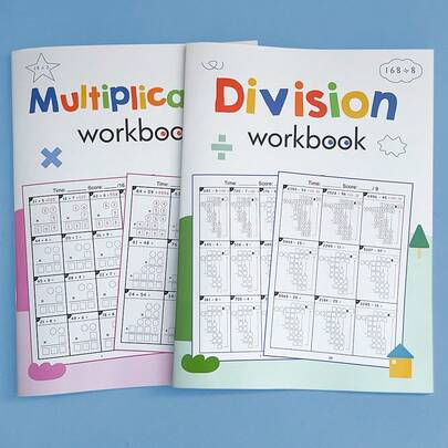 Long Division & 2 Digit * 1/2 Digit Multiplication Practice Workbook, Mathematical Calculation Exercise Book, Special Training Questions On Multiplication And Division Method,Children's Quick Calculation Thinking Training Exercise Book, Elementary School Mathematics Thinking Training Book, Extracurricular Preview Workbook