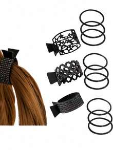 1 件/3 件 FRDTLUTHW 水钻小发夹,适用于高马尾辫,闪亮发夹,适合女性浓密长发(3 种颜色,3 件装)发夹,发夹,发夹,接发夹,学校用品,学院秋冬发夹,女士度假装发饰 - 彩色 - 查看 15