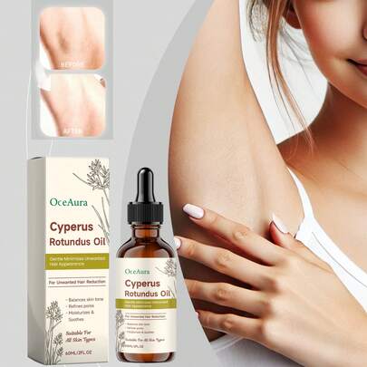 60毫升川皮脱毛护理精油 - 缓解剃须后不适。温和清洁身体肌肤。日常保湿护理油。男女皆宜。适合居家使用和日常储存。