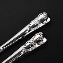 Heart-Shaped Stainless Steel Romantic Embossed Wedding Heart Shape Antique Cake Knife And Server Set - View 6