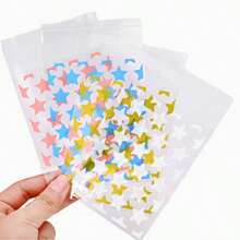 Transparent Star OPP Printed Self-Adhesive Bags, Small Card Packaging Bags, Protective Bags, Gift Packaging Bags - Suitable For Jewelry And Party Gifts, Card Packaging, Jewelry Crafts, Handmade Retail Packaging, Practical And Convenient Small Business Supplies - Multicolor - View 5