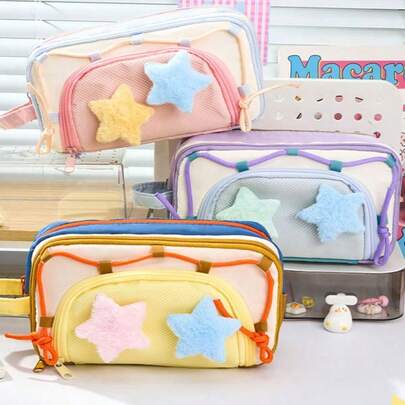 1 pièce Trousse à crayons en velours côtelé, boîte à crayons zippée grande capacité et souple, sac de maquillage, boîte de rangement de fournitures de bureau, convient pour les fournitures scolaires et de bureau, cadeau créatif pour Thanksgiving, Noël, anniversaire, Halloween, rentrée des classes