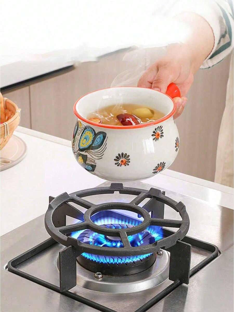 1pc Universal Cast Iron Wok Stand, Non-Slip Wok Holder Suitable For Gas Stove And Induction Cooktop, 4-Claw 5-Claw Compatible, Kitchen Supplies, Applicable To Pots, Pans And Tableware, Non-Slip Kitchen Stand Holder, Suitable For Milk Pot Moka Pot, Universal Small Cast Iron Stand, Applicable To Gas Stove, Kitchen Tool Accessory