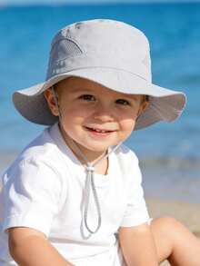 YIYIQCSJ 1pc Kids' Solid Color Bucket Hat, Adjustable Windproof Cord, Fashionable Versatile Sun Protection, Essential For Boys And Girls Outdoor, Holiday, Beach Party In Summer - Multicolor - View 5