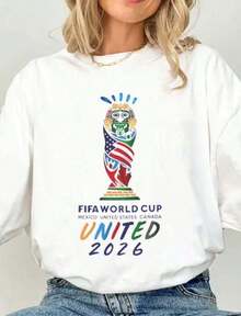 2026 World Cup USA T-Shirt, World Cup 2026 T-Shirt, Soccer Flags Graphic Tee, USA World Cup Shirt, World Cup Tee,Easter Outfits For Women,Mother's Day Gift Outfits,World Cup Clothing,Soccer Party Outfit,Game Day Outfit,Unisex USA Soccer Oversized T-Shirt,Summer Outfits For Women. - 白色 - 查看 1