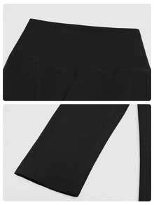 MFVIM 女士紧身休闲运动裤，七分裤长，自然视觉效果拉长腿部线条，修身剪裁收腰提臀，透气柔软弹力面料，适合通勤、户外活动、跑步、瑜伽、普拉提、健身房锻炼等场合。 - 黑色 - 查看 11