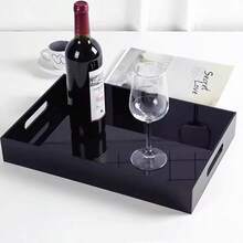 1pc Acrylic Tray, Transparent Fruit Plate, High-End Hotel Home Use Storage Organizer, Acrylic Cosmetic Box - Clear - View 5