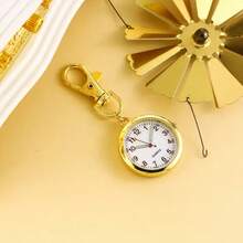 1pc Keychain Pocket Watch, Nurse Watch, Student Exam Watch, Minimalist Luminous Large Dial Elderly Keychain Watch - Multicolor - View 4