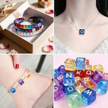 2个树脂珠模具，带孔字母硅胶模具，字母吊坠环氧树脂浇铸模具，适用于DIY工艺品珠宝手链项链耳环吊坠（珠模具） - A - 查看 5