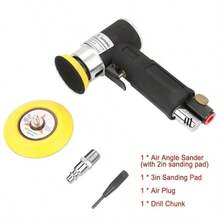 60Pcs Mini Random Orbital Air Sander Kit, Pneumatic Polisher With 1",2",3" Backing Plates, Sanding Discs & Buffing Pads For Car Polishing And Surface Sanding - Default - View 5