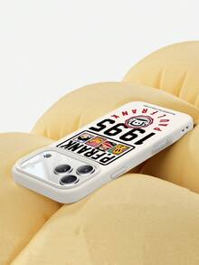 官方授权 Paul Frank 液态硅胶手机壳，全包防震摄像头保护，卡通猴子、长颈鹿、兔子、熊图案，数字和字母图案，全新设计，兼容 13/14/15/16/17 Pro Max - 彩色 - 查看 3