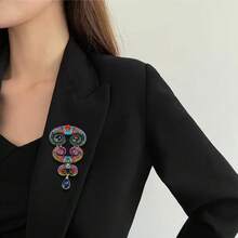 Vintage Luxe Crystal Brooch - Bohemian : High-Shine Rhinestones And Unique Shapes - Stand Out At Weddings, Parties, Or VIP Events, Pairing With Scarves, Jackets, Or Dresses - Add A Touch Of Stylish Color To Your Everyday Wardrobe. - 彩色 - 查看 2
