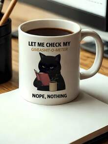 1pc 325ml Cute Black Cat Mug, Ceramic Coffee Cup, Let Me See My Water Cup, Suitable For Cold And Hot Drinks, Juice, Milk, Coffee In All Seasons, Ideal Gift For Christmas, Birthday, Thanksgiving, Back To School - Multicolor - View 8