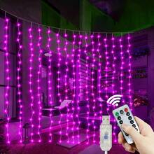 Đèn dây hoa trang trí tiệc cưới lãng mạn, đèn rèm LED điều khiển từ xa, 8 chế độ chiếu sáng, đèn dây sao chạy bằng USB cho phòng khách, phòng ngủ, sân khấu, trang trí trong nhà, đèn trang trí ngày lễ cho Eid, Lễ Phục Sinh, Ngày của Mẹ, Sinh nhật, Lễ đính hôn, Đám cưới. - Đèn rèm USB - Xem 28
