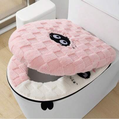 Multi-Color [2 Sets Of Warm Toilet Seat Covers] 2 Sets Of Warm Toilet Seat Covers, Including Toilet Seat Covers And Toilet Seat Covers, Warm, Soft And Washable, Fits The Stool Seat Cushion, Toilet Ring, Household Necessities, Winter