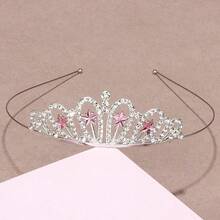 1pc Elegant Crown Headband, Princess Crown Headpiece With Rhinestone Five-Pointed Star, Costume Accessory - Multicolor - View 9