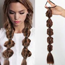 Tóc giả đuôi ngựa kiểu bong bóng được làm từ tóc tổng hợp, có thiết kế lồng đèn chun, phần tóc nối bện kiểu đuôi ngựa chịu nhiệt, phù hợp cho phụ nữ sử dụng hàng ngày. - Nhiều màu - Xem 12
