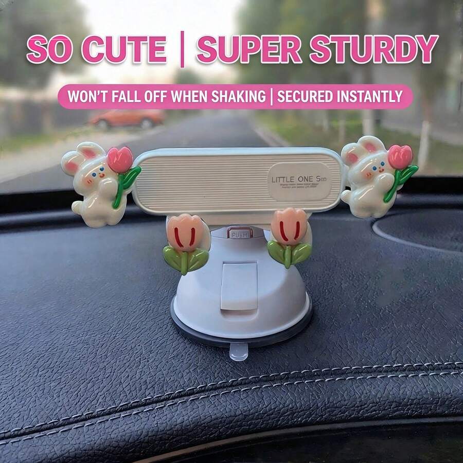 yucen 2026 New Cartoon Female Driver Phone Holder, Suction Cup Car Dashboard Mount Navigation Accessories - Suction Cup - View 1