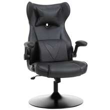 Video Game Chair With Lumbar Support Racing Style Home Office Chair Computer Chair With Swivel Base Flip-Up Armrest And Headrest Black - Black - View 2