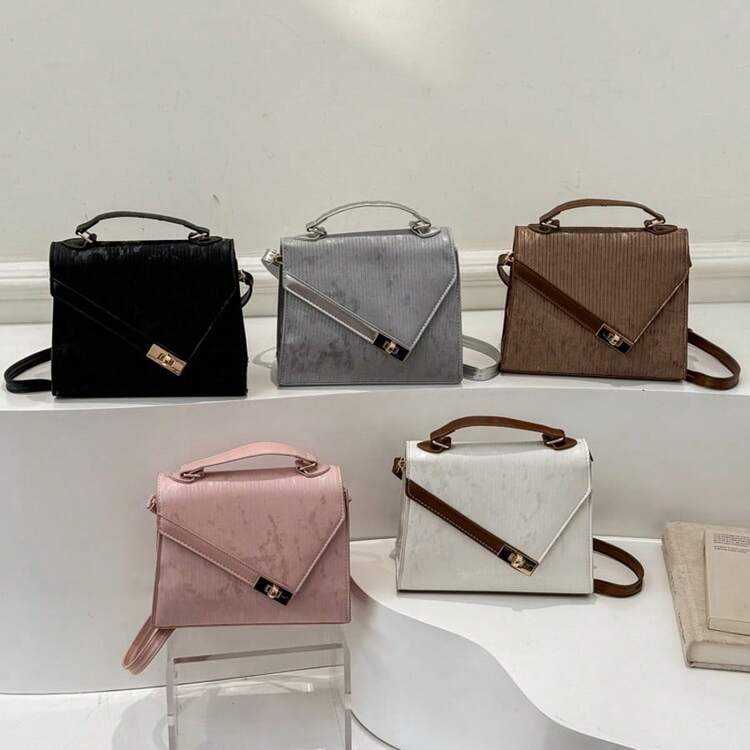 Bolso de mano de estilo lindo para damas, bolso de mujer, bolso de hombro asimétrico con solapa para damas, bolso bandolera, adecuado para chicas, oficina, uso diario, toma de fotos, regalo de vacaciones - Multicolor - Añade 8