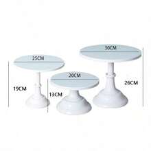 8/10/12 pulgadas Soporte de pastel de metal blanco, adecuado para decoración de bodas y fiestas de cumpleaños, suministros para decorar pasteles, decoración de mesa de postres, bandeja de pasteles, estante de pastelería, soporte de exhibición de postres de hierro blanco alto, se puede usar para bufé y descanso del té, decoración de mesa de boda - Multicolor - Ver 9